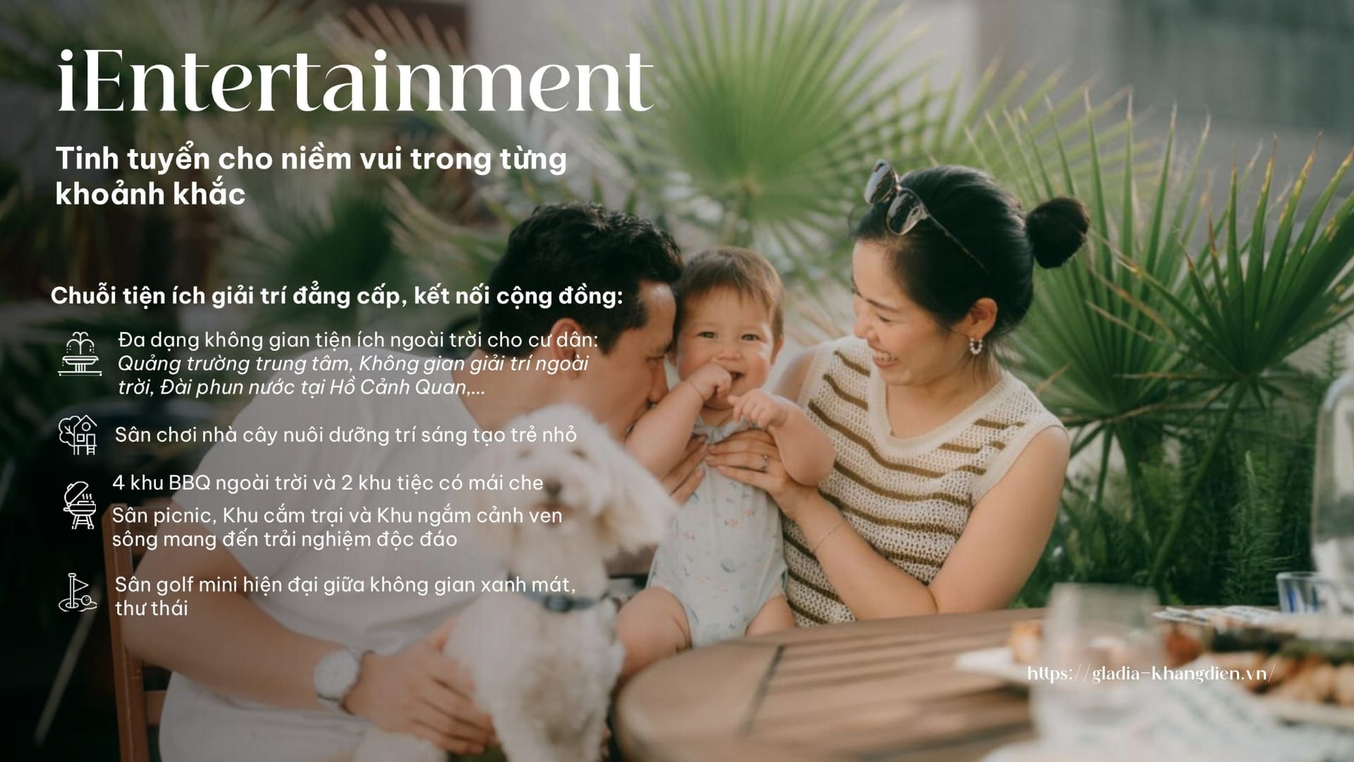 Tiện ích giải trí iEntertainment đa dạng tại Gladia by the Waters.